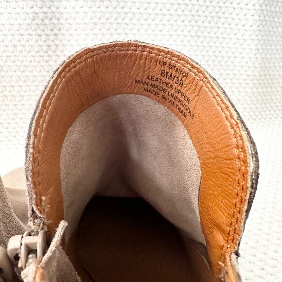 Lucky Brand Taupe Suede Stayci Pointed Toe Cone Heel Ankle Boots 8 NWOB - Picture 7 of 14